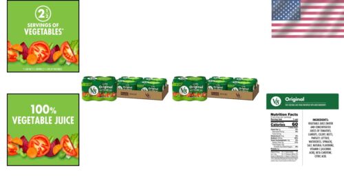 100% Vegetable Juice - 11.5oz Can, 4 Cases of 6 Packs, No Sugar Added - Picture 2 of 6