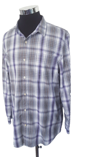 Just A Cheap Shirt Button Front Shirt Men's Size XXL Blue Plaid Cotton - Picture 10 of 12