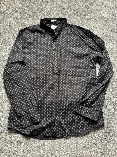 Mens US POLO ASSN Shirt, Size XL, Long Sleeve, Diamond Print, Black, (38)