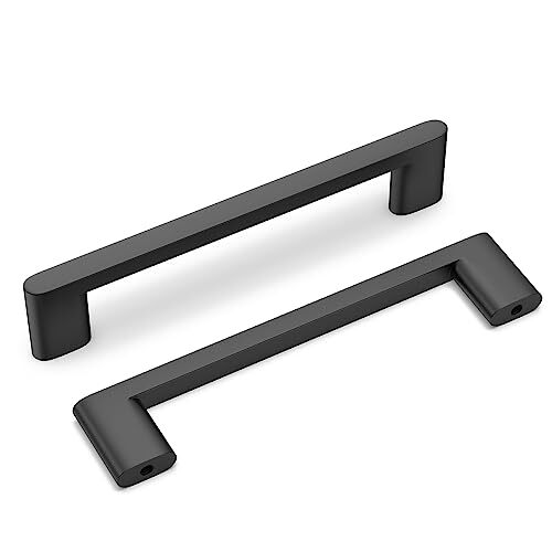 10 Pack Matte Black Cabinet Pulls 5 inch Hole Center Black Kitchen Cabinet 