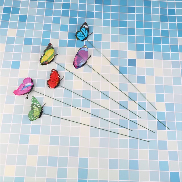Lovely Butterfly On Sticks Home Decor Garden Vase Art Lawn Craft Decoration I