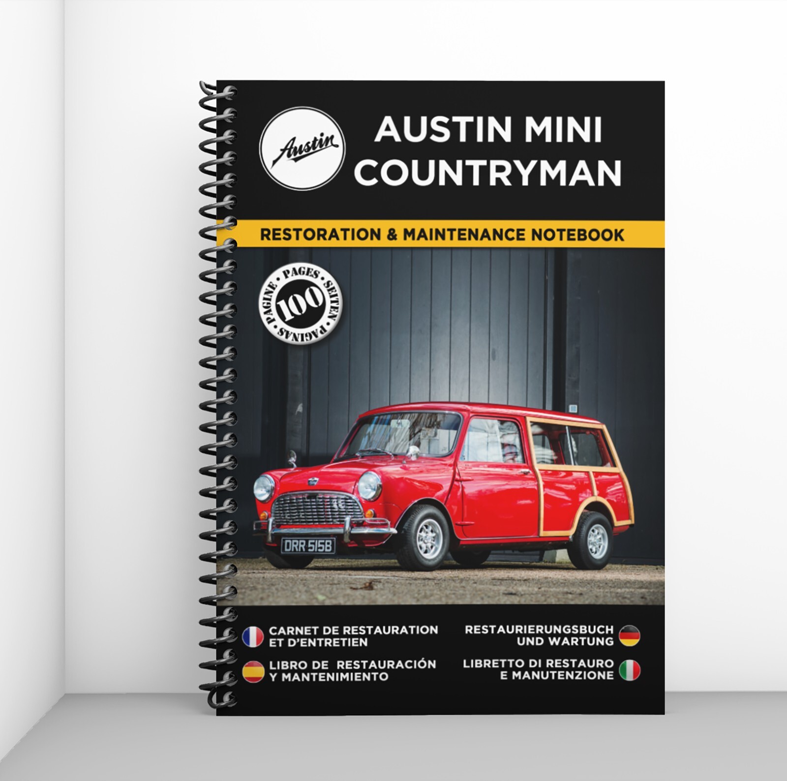 Carnet de restauration Austin Mini Countryman edition collector pour suivi de projet automobile