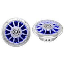 BOSS  Marine Speakers Multi-Color Lighting 6.5" Weather Proof 2-way Silver Pair
