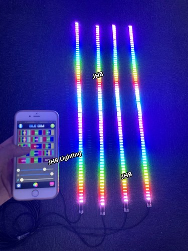 JHB 4PCS 6.5FT TRIPLE ROW Remote APP CHASING Flow Underglow LED Strips Lights - Bild 11 von 19