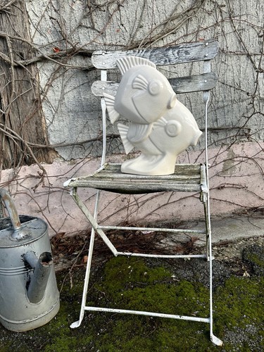 Poissons couple blanc en céramique craquelée style Art déco - Bild 10 von 10