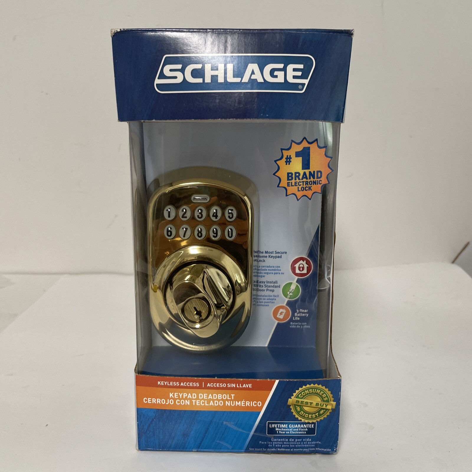 Schlage BE365 V PLY 505 Plymouth Keypad Deadbolt, Electronic Keyless