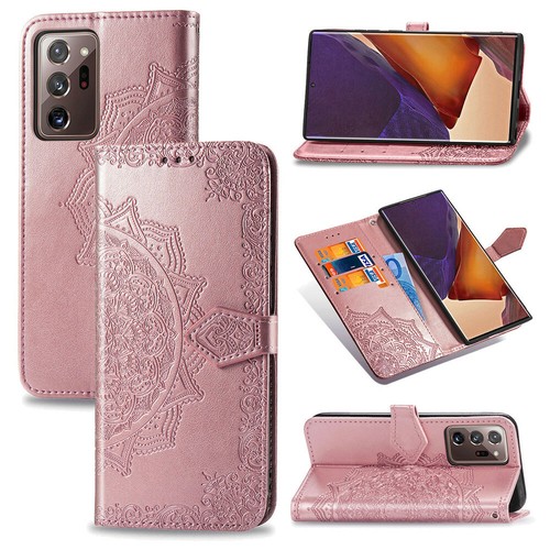 Embossed Leather Wallet Flip Stand Case Cover For Samsung Note 20 Ultra S10 Lite - Picture 2 of 25