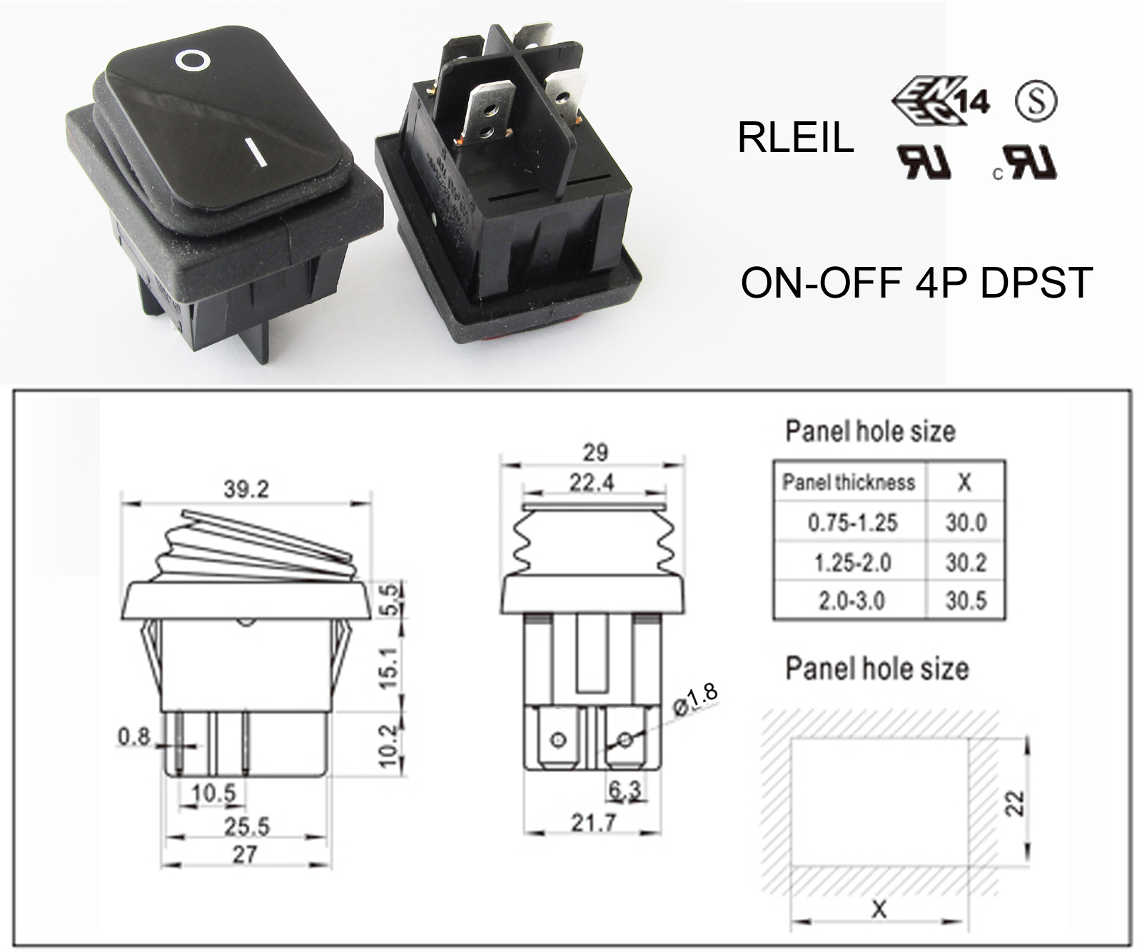 Reel Rocker Switch Green RLEIL RL2(P) Waterproof IP65 ON/OFF Boat Car Rocker Switch 16/10A ...