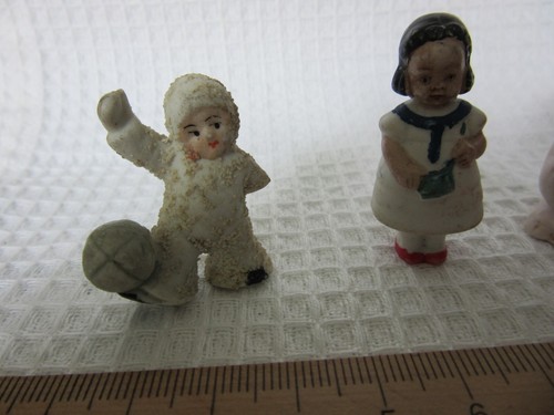 Antique German Bisque cake topper job lot pig, girl, snowgirl (has damage) - Picture 2 of 9
