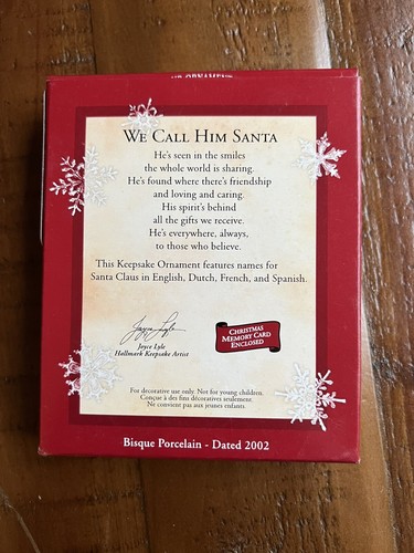 Hallmark Keepsake Ornament 2002 - Nuevo - Lo llamamos Santa - Imagen 2 de 2