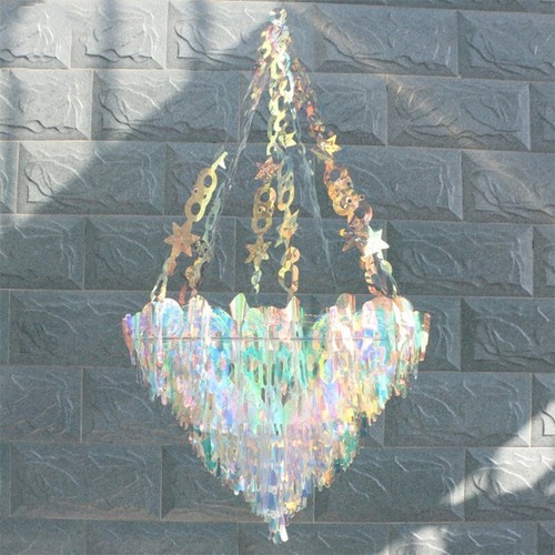Hanging Chandelier Shaped Ceiling Ornament Iridescent Party Decor for Christmas - Picture 4 of 8
