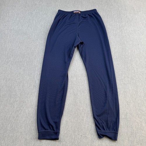Vintage Patagonia Pants Kids Youth Large 12 Blue Capilene Baselayer Stretch Camp - Picture 13 of 13