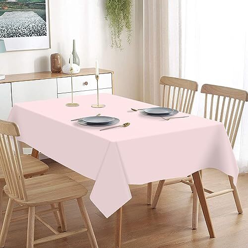 Pink Plastic Tablecloth Disposable Table Covers Light Pink 3 Pack B2 Pink - Picture 4 of 7