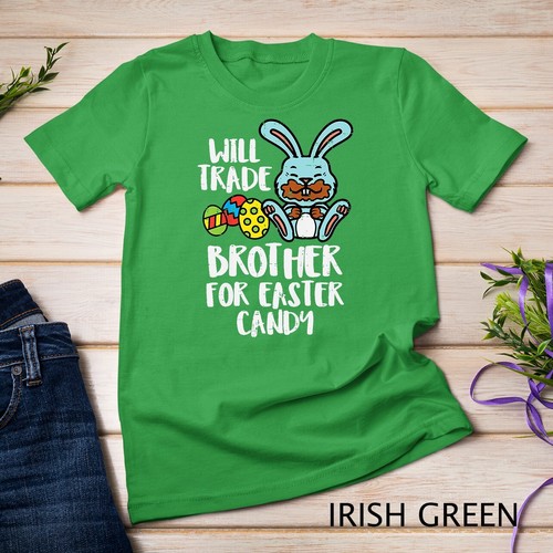 Kids Will Trade Brother For Easter Candy Funny Family Girls Kids Unisex T-shirt - Picture 5 of 15