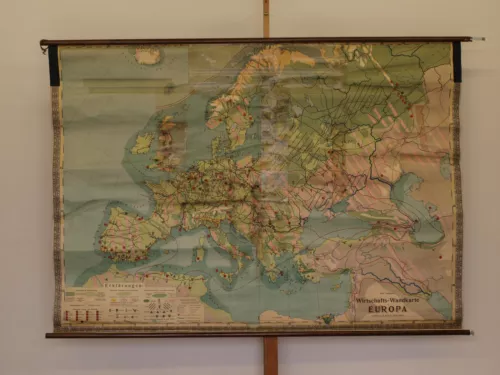 Mapa de pared económico de Europa 214x157cm ~1910 vintage economy europe wall map - Imagen 1 de 12