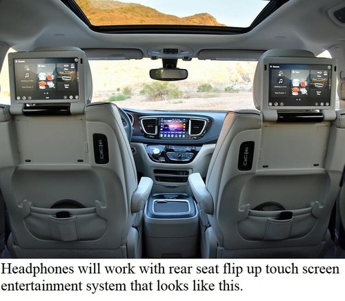 2017-2021 Chrysler Pacifica Rear Uconnect Theater Entertainment 2 Headphones Set - Picture 3 of 4