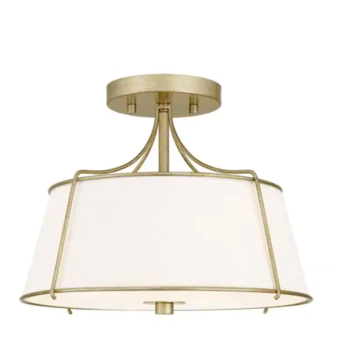 Charleston Park 13 in. 3-Light Brushed Gold Semi-Flush Mount - Picture 1 of 7