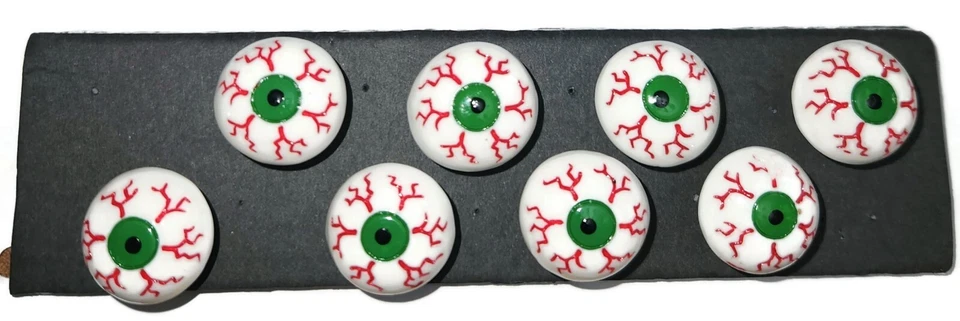SCARY EYEBALL Halloween Push Pins - Handmade Decorative Set of 8 for Cork Boards - Image 2 of 3