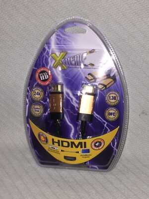 Xtreme 6ft 24K GOLD FULL HD 1.3B Ultra High Speed HDMI CABLE #83106 Solder Free 