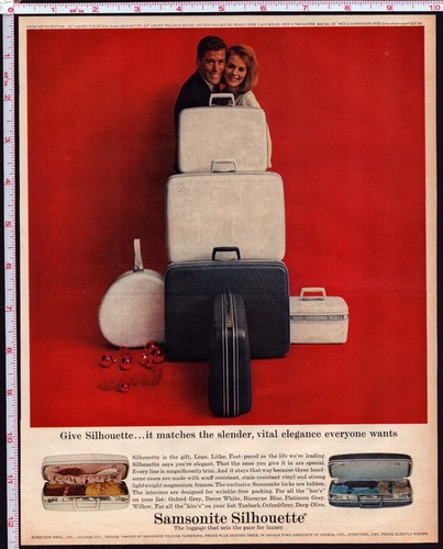 SAMSONITE SILHOUETTE LUGGAGE SET VINTAGE 1963 PRINT AD Lean Luxury Couple - 第 1/1 張圖片