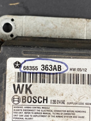 2018-2021 Jeep Grand Cherokee Restraint Diagnostic Control Module SRS Unit Oem - Foto 7 di 7