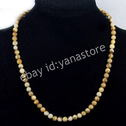 6mm Natürlich Mehrfarbig Edelstein Jade Rund Perlen Halskette Modeschmuck 18-36" - Bild 76 von 141