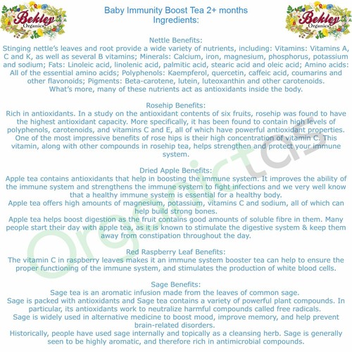 Organic Baby Tea Immune System Boost & Support Babies, Infants & young Children - Picture 8 of 12