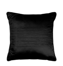 500 Thread Count Damask Stripe Black Square Throw Pillow