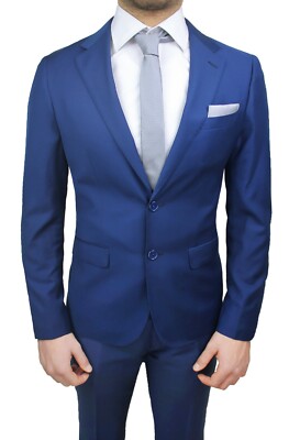 Abito Sposo Blu Cravatta Con Giacca Blu Giacca Blu Camicia