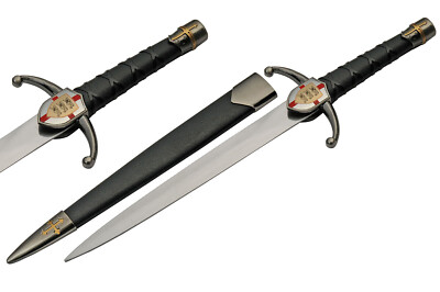 Dagger | 15'' Overall Ceremonial English Flag Royal Crusader Knight - NO EDGE