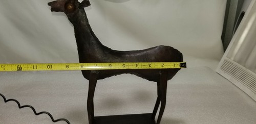 RARE 14" Neiman Marcus Reindeer Metal Work Welded Candle Holder - Picture 6 of 12