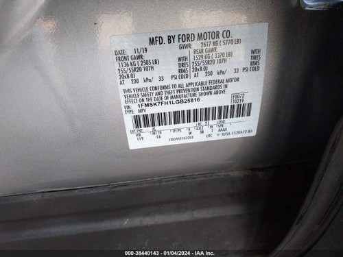 EXPLORER 2020 Alternator 1939125 - Picture 11 of 14
