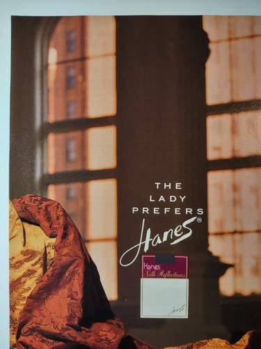 Medias Hanes La Dama Prefiere Ropa de Moda Publicidad Estampada Años 90 De Colección - Imagen 2 de 4