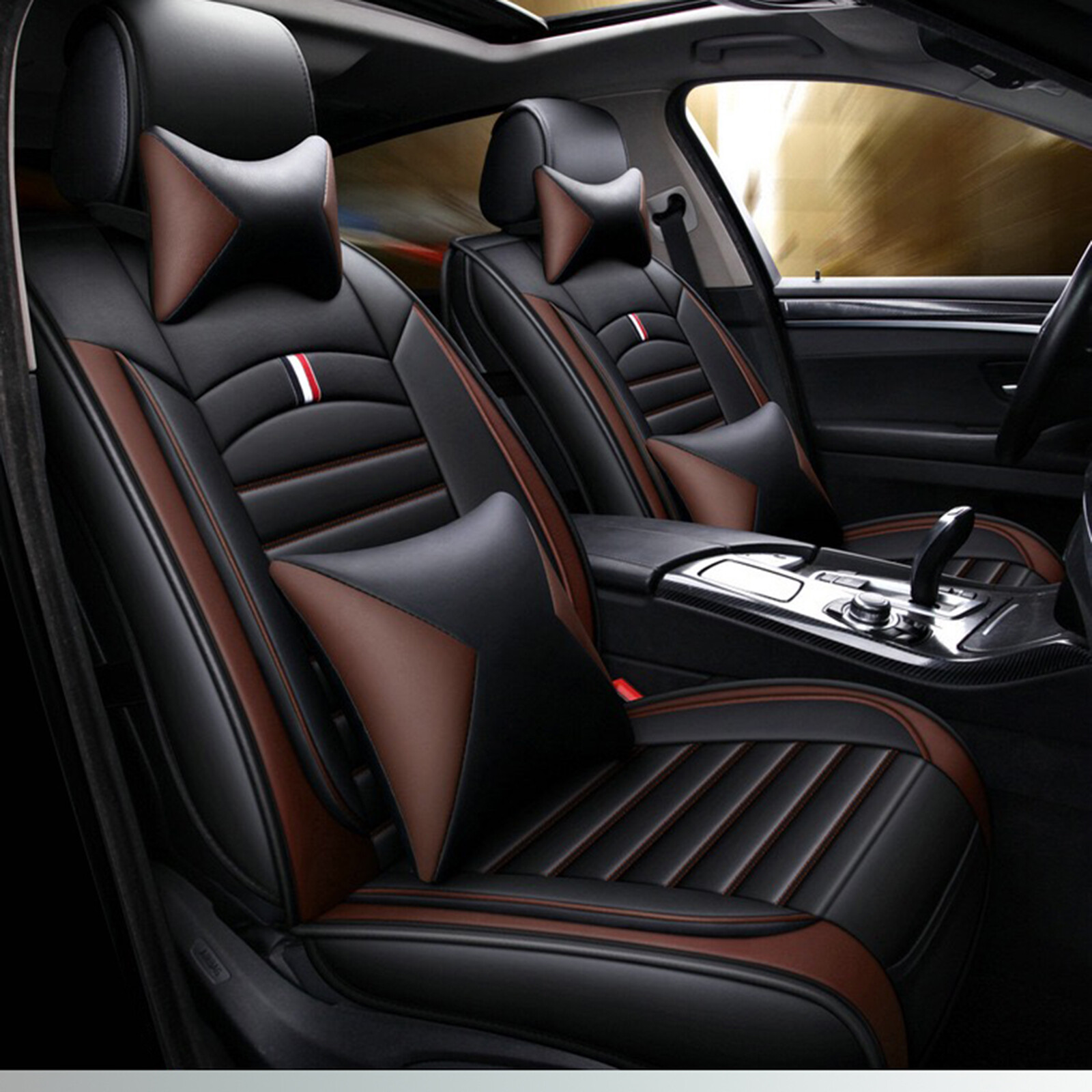 Fit For Kia Car Covers 5 Seats Front &Rear Full Set PU Leather