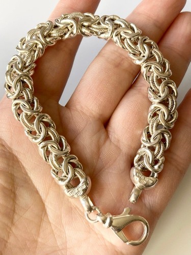 Super schwere Milor 925 Italien Sterling Silber Byzantiner Kette Armband