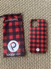 iPhone 12 Pro Loopy Case Red And Black Checkered 6.1” Screen