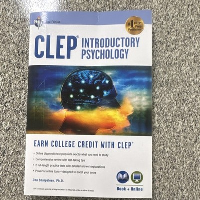 CLEP Introductory Psychology Study Guide Book + Online 2nd Ed Don Sharpsteen