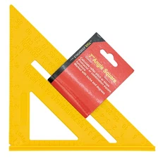 Tool Essentials 7 Inch Square with Rafter Angles, Yellow Plastic