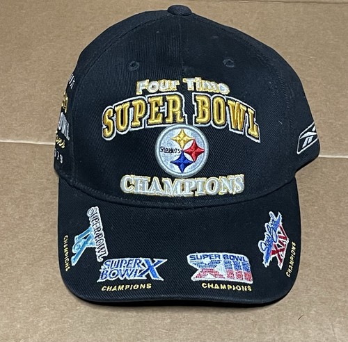 PITTSBURGH STEELERS Cap Hat REEBOK 4X Time Super Bowl Champions Adjustable Tags - Picture 1 of 6