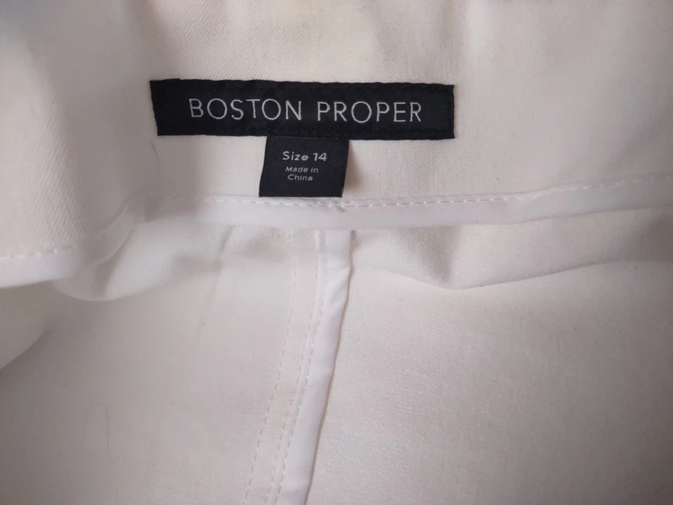 Blazer Chaqueta Top Boston Propia Hombro Descubierto S.14 Blanco Denim Cinturón Elástico Nuevo Foto 3 de 4