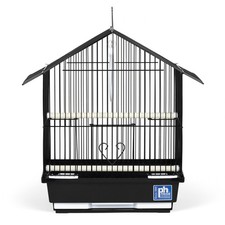 Prevue Pet Bird Cage Metal Travel Home with Handle for Small Birds Black 12x9x16