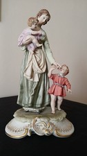 Statua CAPODIMONTE firmata Bruno Merli Donna Con Figli