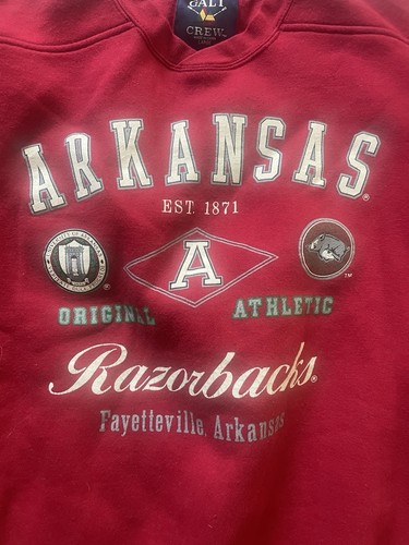Vtg Arkansas Razorbacks Graphic Crewneck Sweatshirt Men's Large 90s - Picture 2 of 5