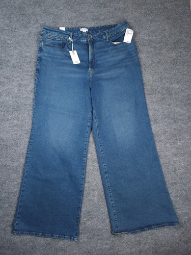 Good American Good Waist Palazzo Jeans Damen 22 Blau Wide Leg Neu mit Etikett - Bild 1 von 12