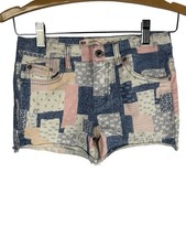 Levi's Girls' Fray Printed Patchwork Girlfriend Jean Shorts, Size 10,