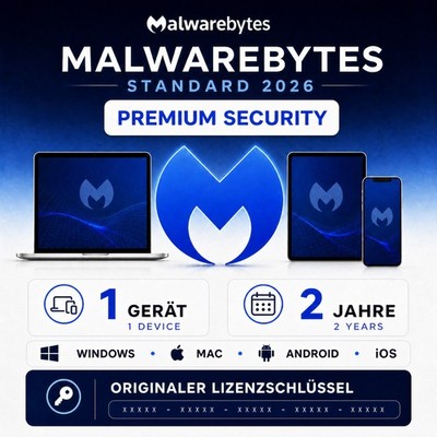 Malwarebytes Premium key 1 Geräte 2 Jahr PC Mac Android IOS Schnelle Lieferung