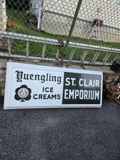 Rare Vintage 1970 Yuengling Ice Cream Hard Plastic Sign 73&rdquo; X 30&rdquo; Saint Clair PA