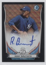 2014 Bowman Prospect Chrome Black Wave Refractor 34/50 Rony Bautista Auto 1e5