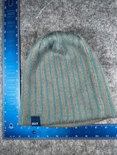 Bula Beanie Toque Adult One Size Gray Blue Stripe Knit Wool Blend Snow Ski