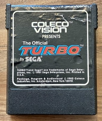 The Official Turbo (Coleco Vision) Video Game Cartridge - Tested